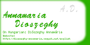 annamaria dioszeghy business card