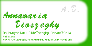 annamaria dioszeghy business card